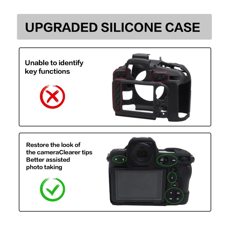 Easy Hood Case for Nikon Z 8 Mirrorless Camera  Carrying Protective Z8 Video Camera Case Anti-Scratch Soft Silicone Housing Cover Protector Skin Black - Image 2